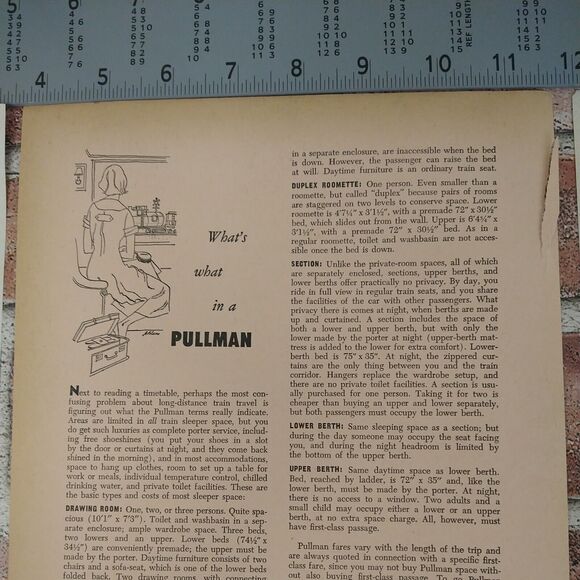 1950 Pullman Sleep Like a Baby Vtg Magazine Print Article Train Berth Rest Scene - Picture 13 of 16